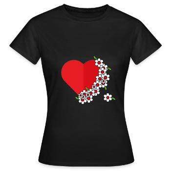 Valentinstag Liebesbrief Liebe Herz Kuss küssen - Frauen T-Shirt - Schwarz - Vorne - AI Model Female 172 dark (172cm)