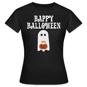 Happy halloween ghost pumpkin lantern funny scary - Women's T-Shirt - black - Front - AI Model Female 172 dark (172cm)