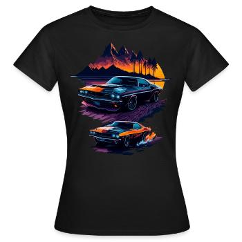 Klassischer Sportwagen - Frauen T-Shirt - Schwarz - Vorne - AI Model Female 172 dark (172cm)