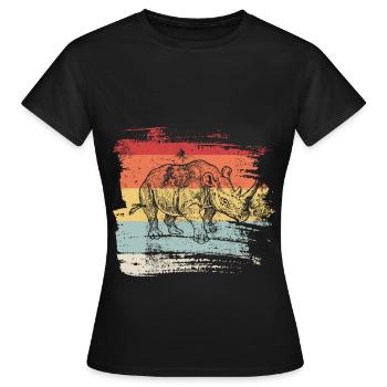 Nashorn Rhino Geschenk - Frauen T-Shirt - Schwarz - Vorne - AI Model Female 172 dark (172cm)