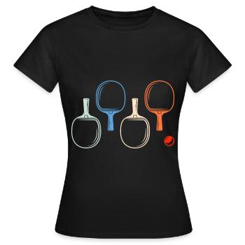 Rétro ping pong joueur de ping-pong - T-shirt Femme - noir - Devant - AI Model Female 172 dark (172cm)