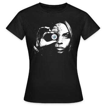 Je peux te voir - T-shirt Femme - noir - Devant - AI Model Female 172 dark (172cm)