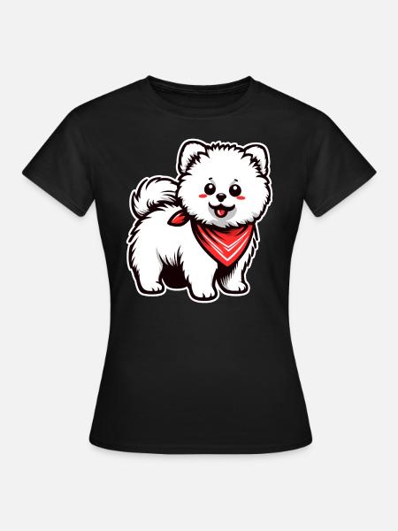 DOG MALTESE DWARF POINTED SAMOYED POODLE BANDANA - Women's T-Shirt - black