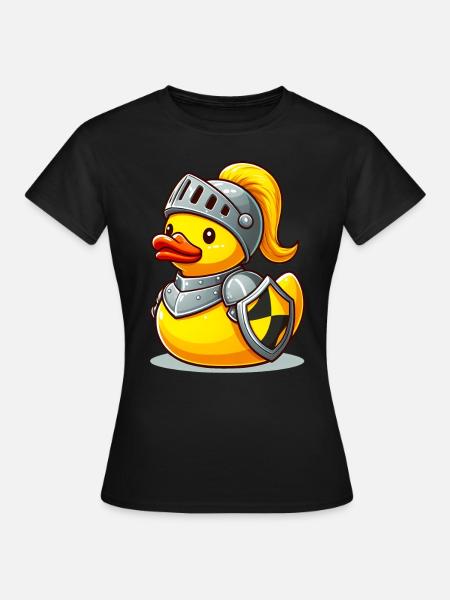 Ritter Ente, Gelbe Gummiente & Quietscheente - Frauen T-Shirt - Schwarz