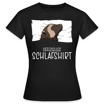Offizielles Schlafshirt Vielfraß Bärenmarder - Frauen T-Shirt - Schwarz - Vorne - AI Model Female 172 dark (172cm)