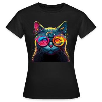 Katze Für Katzenbesitzer, Digitale Kunst Katze - Frauen T-Shirt - Schwarz - Vorne - AI Model Female 172 dark (172cm)