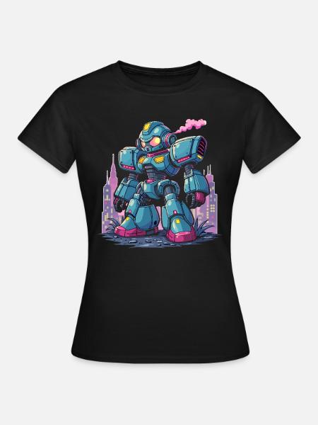 Roboter, Digitale Kunst - Frauen T-Shirt - Schwarz