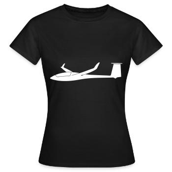 ventus segelflugzeug weiß - Frauen T-Shirt - Schwarz - Vorne - AI Model Female 172 dark (172cm)