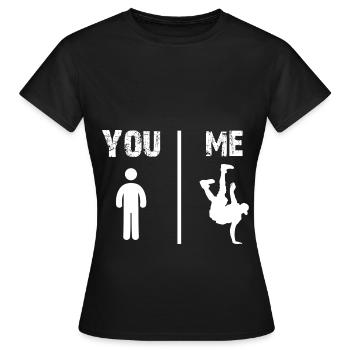 Breakdance Funny Gift Joke B-Boying - T-shirt Femme - noir - Devant - AI Model Female 172 dark (172cm)