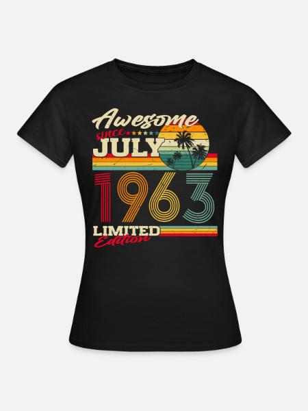 Juli 1963 Jahrgang Vintage Retro Geburtstag - Dame-T-shirt - sort