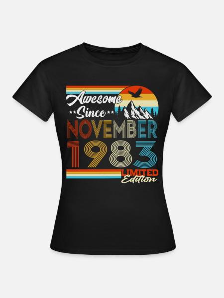 November 1983 Jahrgang Vintage Retro Geburtstag - Dame-T-shirt - sort