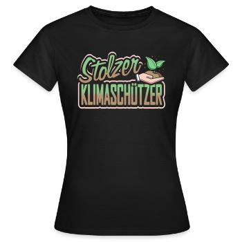 Stolzer Klimaschützer - Frauen T-Shirt - Schwarz - Vorne - AI Model Female 172 dark (172cm)