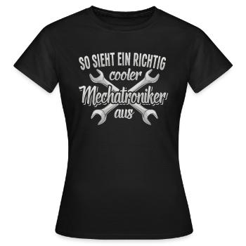 Mechatroniker Mechatronik - Frauen T-Shirt - Schwarz - Vorne - AI Model Female 172 dark (172cm)