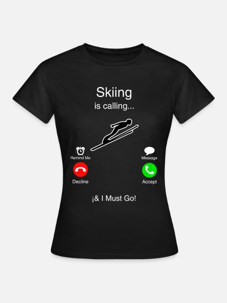 El Esquí me esta llamando y debo ir - Dame-T-shirt - sort