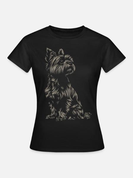 Yorkshire Terrier Silhouette - Frauen T-Shirt - Schwarz