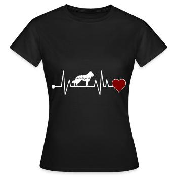 Weißer Schweizer Schäferhund Herzschlag - Frauen T-Shirt - Schwarz - Vorne - AI Model Female 172 dark (172cm)