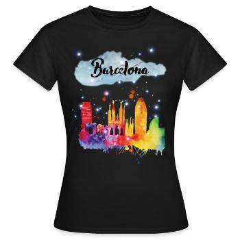 Barcelona City, Barcelona. Stadt Barcelona - Frauen T-Shirt - Schwarz - Vorne - AI Model Female 172 dark (172cm)