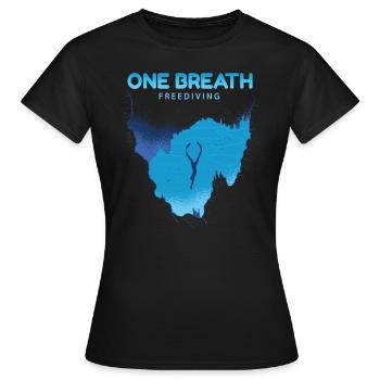 One Breath Freediving Gerätetauchen Apnoe - Frauen T-Shirt - Schwarz - Vorne - AI Model Female 172 dark (172cm)