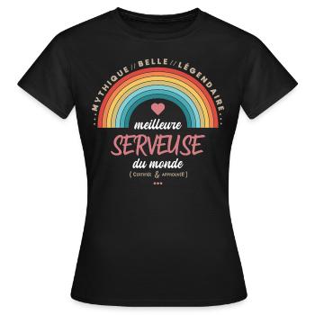 Meilleure serveuse du monde - T-shirt Femme - noir - Devant - AI Model Female 172 dark (172cm)