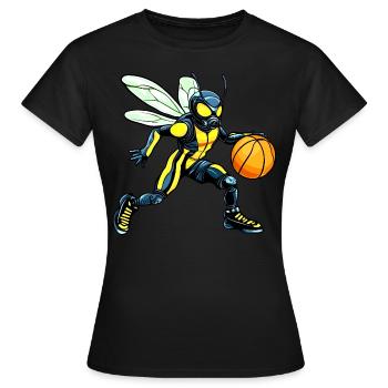 Wespen Basketballspieler / Basketball Wespe - Frauen T-Shirt - Schwarz - Vorne - AI Model Female 172 dark (172cm)