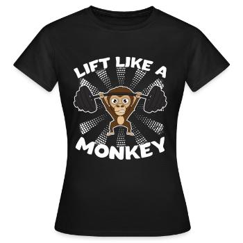 Monkey Fitness Sports Bicep Gift - Women's T-Shirt - black - Front - AI Model Female 172 dark (172cm)