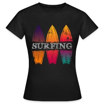 planche de surf - T-shirt Femme - noir - Devant - AI Model Female 172 dark (172cm)
