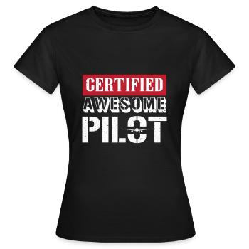 pilote - T-shirt Femme - noir - Devant - AI Model Female 172 dark (172cm)
