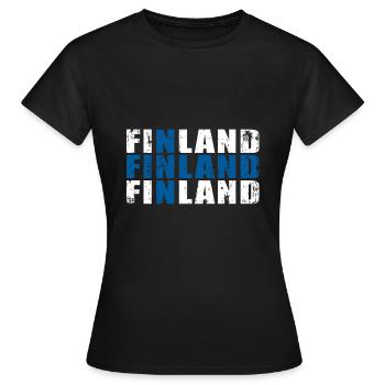 Finland - Women's T-Shirt - black - Front - AI Model Female 172 dark (172cm)