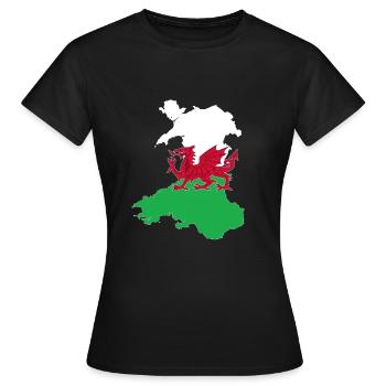 Wales - Frauen T-Shirt - Schwarz - Vorne - AI Model Female 172 dark (172cm)