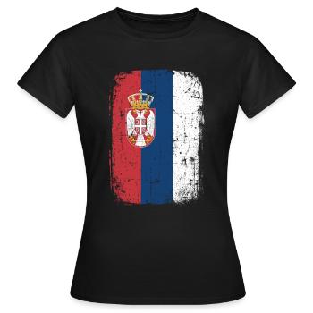 Serbien - Frauen T-Shirt - Schwarz - Vorne - AI Model Female 172 dark (172cm)
