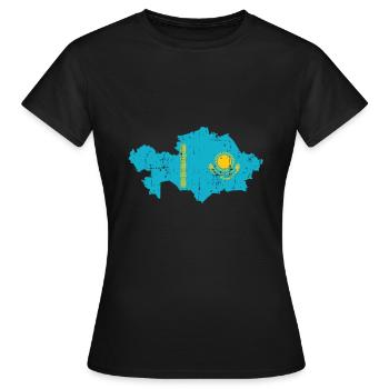 Kasachstan Land Asien - Frauen T-Shirt - Schwarz - Vorne - AI Model Female 172 dark (172cm)