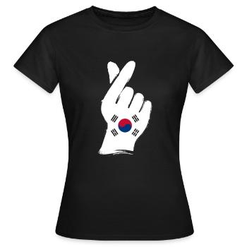 Corée du Sud - T-shirt Femme - noir - Devant - AI Model Female 172 dark (172cm)