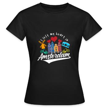Amsterdam Windmill Bicycle Old Town - Women's T-Shirt - black - Front - AI Model Female 172 dark (172cm)