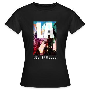 Los Angeles - Frauen T-Shirt - Schwarz - Vorne - AI Model Female 172 dark (172cm)