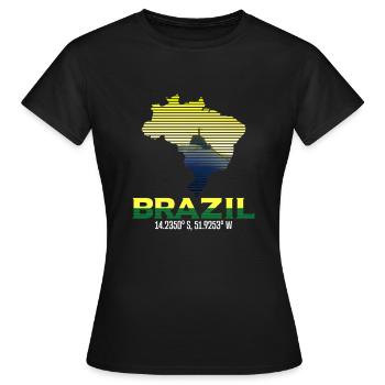 Brésil Coordonnées - T-shirt Femme - noir - Devant - AI Model Female 172 dark (172cm)