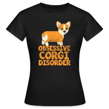 Désordre corgi obsessionnel - T-shirt Femme - noir - Devant - AI Model Female 172 dark (172cm)