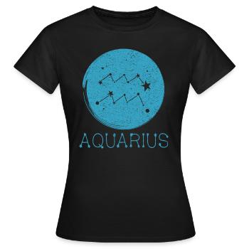 Verseau du zodiaque - T-shirt Femme - noir - Devant - AI Model Female 172 dark (172cm)