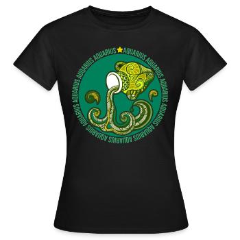 Sternzeichen Wassermann - Frauen T-Shirt - Schwarz - Vorne - AI Model Female 172 dark (172cm)
