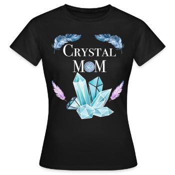Crystal Mom Gemstone Healing Stones Mama Gift - Women's T-Shirt - black - Front - AI Model Female 172 dark (172cm)