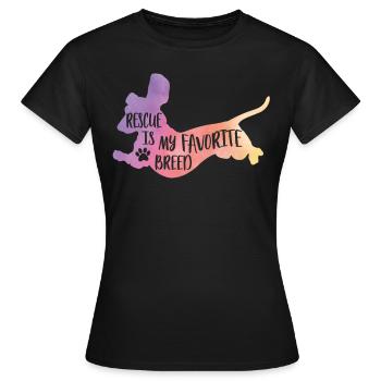 Rettung ist mein Favorit - Dackel - Frauen T-Shirt - Schwarz - Vorne - AI Model Female 172 dark (172cm)