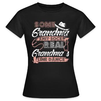 Line Dance Oma - Women's T-Shirt - black - Front - AI Model Female 172 dark (172cm)