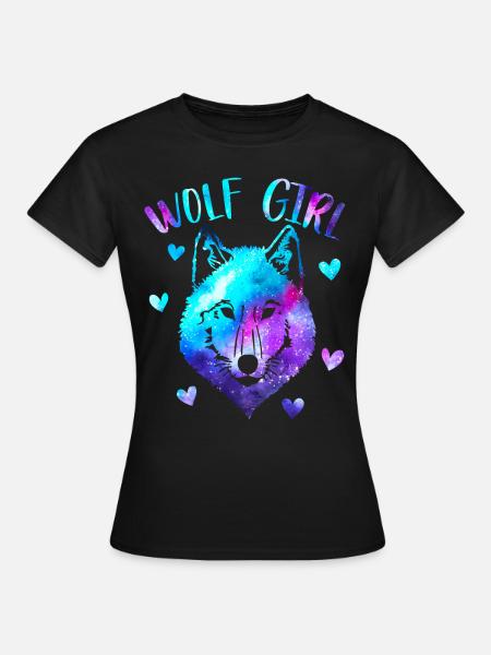 Wolfsmädchen - Frauen T-Shirt - Schwarz