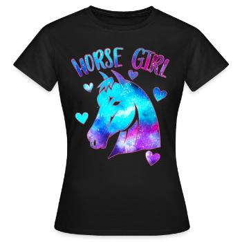 Horse girl - Women's T-Shirt - black - Front - AI Model Female 172 dark (172cm)