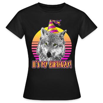 Wolf Geburtstag Thema - Es ist mein Geburtstag! - Frauen T-Shirt - Schwarz - Vorne - AI Model Female 172 dark (172cm)