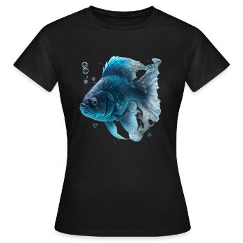 Realistischer Fisch aus Wasser - Frauen T-Shirt - Schwarz - Vorne - AI Model Female 172 dark (172cm)