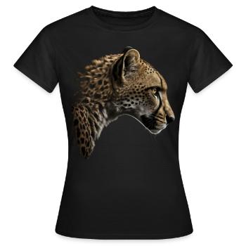 Leopard Tiermotiv Geschenk Mann Tierisch Zoo - Frauen T-Shirt - Schwarz - Vorne - AI Model Female 172 dark (172cm)