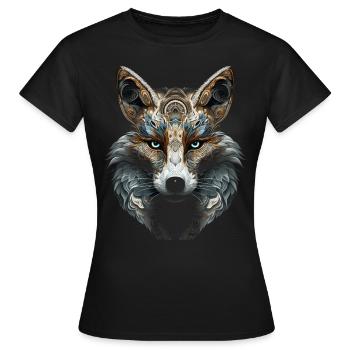 Fuchs Tierliebhaber Geschenk Wildtier Tier Motiv - Frauen T-Shirt - Schwarz - Vorne - AI Model Female 172 dark (172cm)