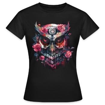 Eule Nachtvogel Vogel Tier Geschenk Kunst - Frauen T-Shirt - Schwarz - Vorne - AI Model Female 172 dark (172cm)