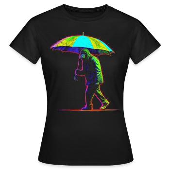 Parapluie de singe Cadeau animal créatif coloré de zoo - T-shirt Femme - noir - Devant - AI Model Female 172 dark (172cm)