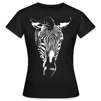 Zebra Zebrastreifen | Schwarz Weiß Gestreift - Frauen T-Shirt - Schwarz - Vorne - AI Model Female 172 dark (172cm)